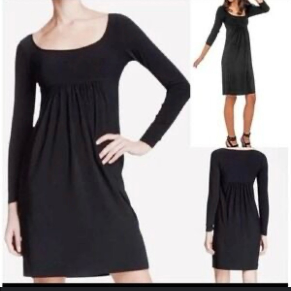 Normal Kamali Scoop Neck Empire Waist Jersey Ruched Long Sleeve Dress Sz XL - Picture 4 of 8